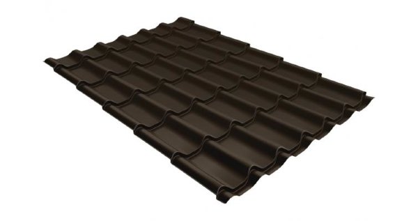 Металлочерепица классик 0,5 Satin RR 32 темно-коричневый купить в Петрове Вале