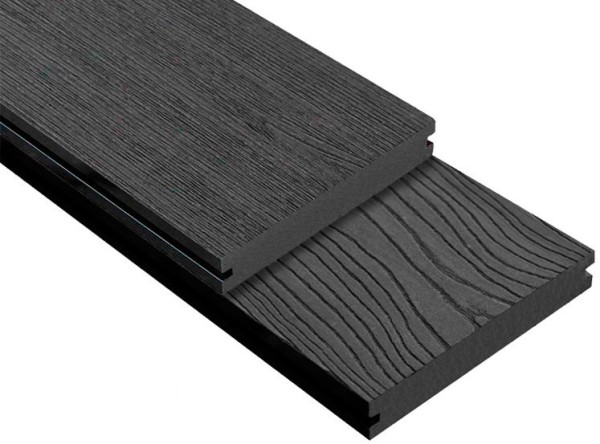 Террасная доска ДПК Outdoor 3D полнотелая STORM/OCEAN BLACK черная купить в Петрове Вале