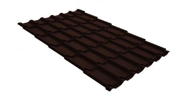 Металлочерепица классик GL 0,5 GreenCoat Pural Matt RR 887 шоколадно-коричневый (RAL 8017 шоколад) купить в Петрове Вале
