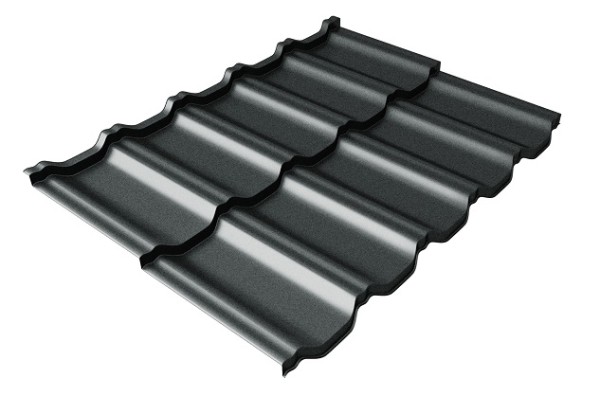Металлочерепица модульная Квинта Uno Grand Line c 3D резом 0,5 Satin RAL 7016 антрацитово-серый купить в Петрове Вале