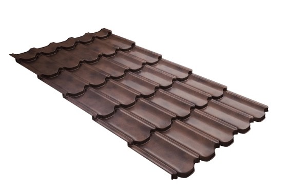 Металлочерепица квинта плюс с  3D резом 0,45 Safari Twincolor Brown купить в Петрове Вале