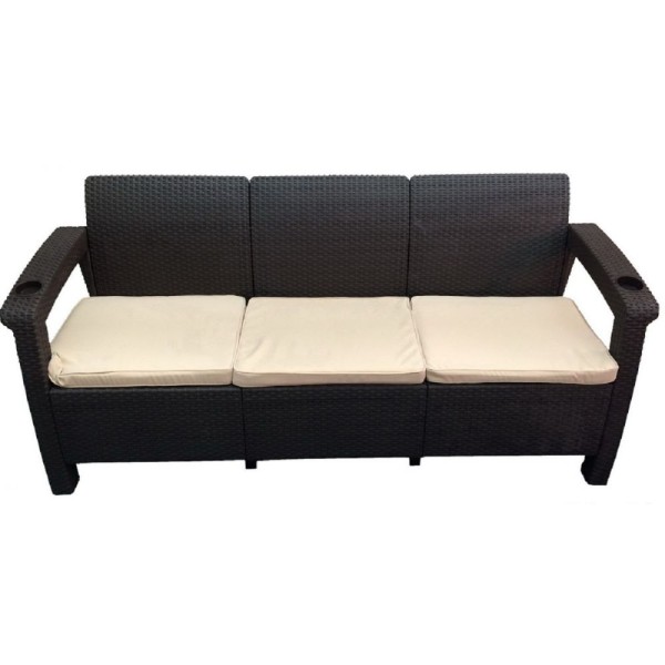 Трёхместный диван  Yalta Sofa 3 Seat венге купить в Петрове Вале
