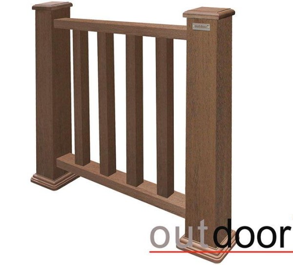 Ограждение из ДПК Outdoor Классик 3D STORM коричневый микс купить в Петрове Вале