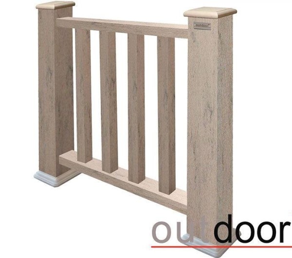 Ограждение из ДПК Outdoor Классик 3D STORM серый микс купить в Петрове Вале