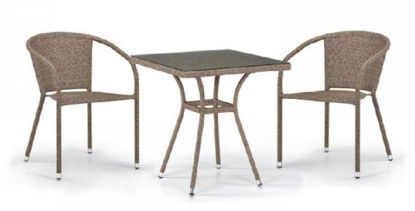 Комплект плетеной мебели AFINA из иск. ротанга T282BNT/Y137C-W56 Light Brown 2Pcs купить в Петрове Вале