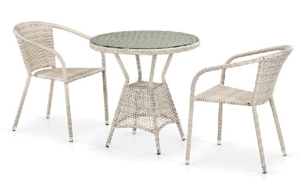 Комплект плетеной мебели AFINA из иск. ротанга T705ANT/Y137C-W85 Latte 2Pcs купить в Петрове Вале