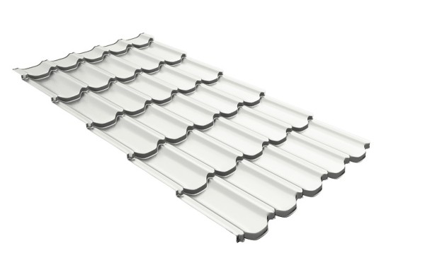 Металлочерепица квинта плюс с 3D резом 0,5 Satin RAL 9003 сигнальный белый купить в Петрове Вале