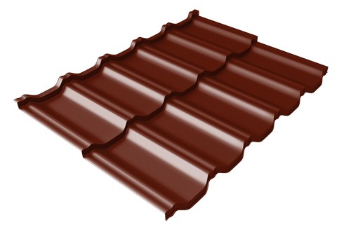 Металлочерепица модульная Квинта Uno Grand Line c 3D резом 0,5 Satin RAL 3005 красное вино купить в Петрове Вале