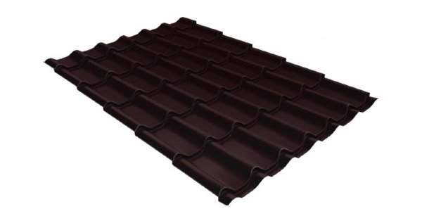 Металлочерепица классик 0,5 Satin RAL 8017 шоколад купить в Петрове Вале