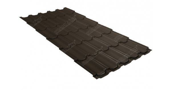 Металлочерепица квинта плюс 0,5 GreenCoat Pural Matt RR 32 темно-коричневый (RAL 8019 серо-коричневый) купить в Петрове Вале